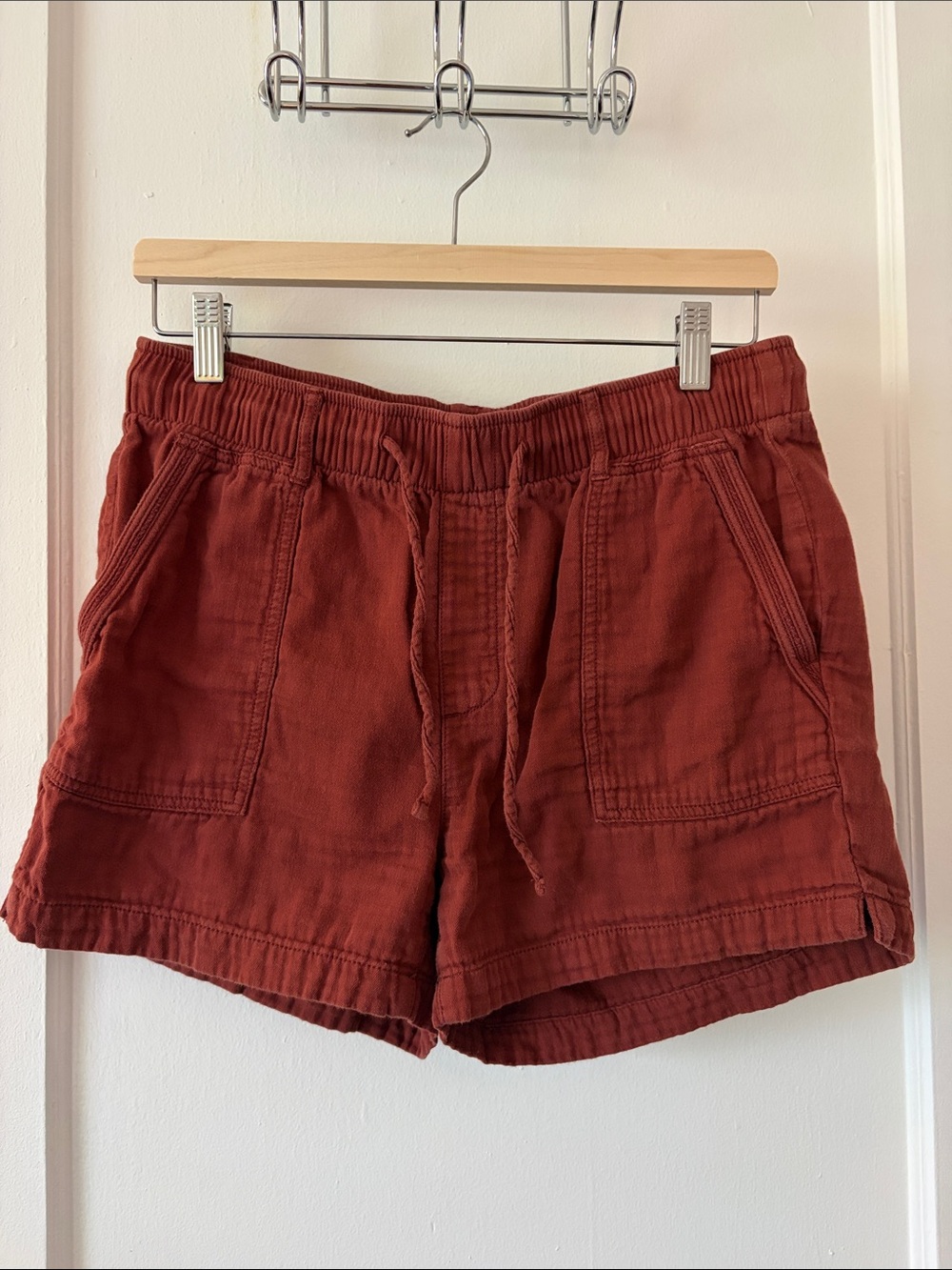 Old Navy Women's Rust Drawstring Cotton Shorts